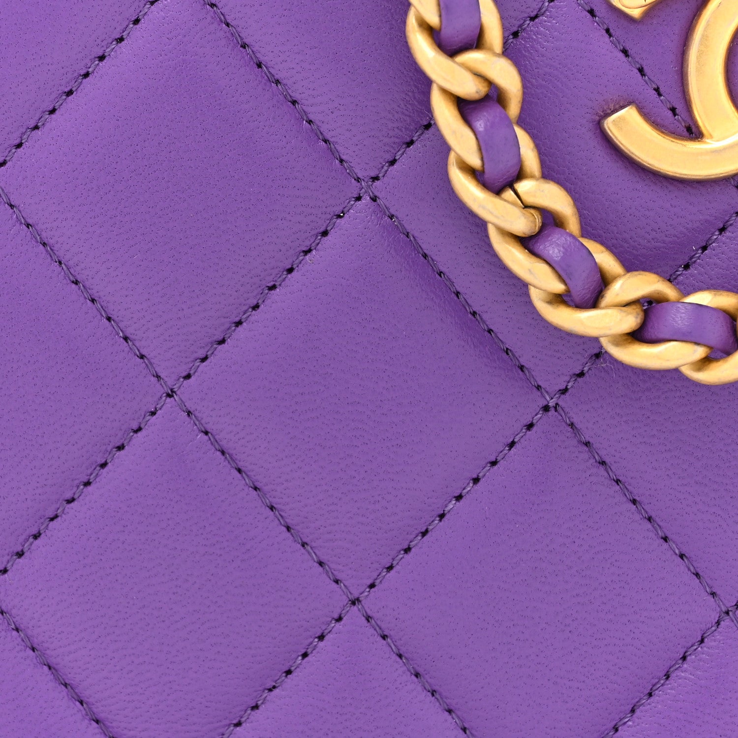Chanel Lambskin Quilted Top Handle Small Vanity Case Purple 8 of 10