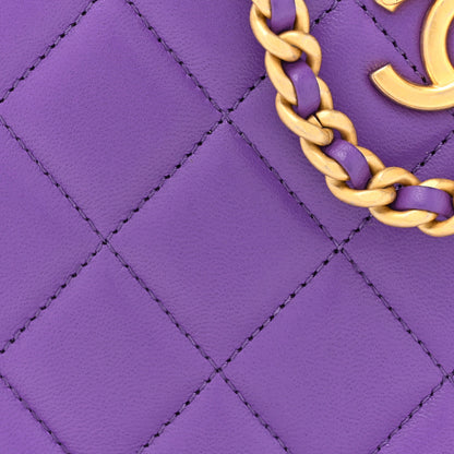 Chanel Lambskin Quilted Top Handle Small Vanity Case Purple 8 of 10