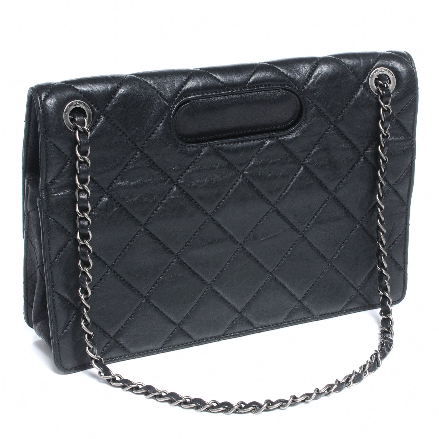 Lambskin Take Away Flap Bag Black