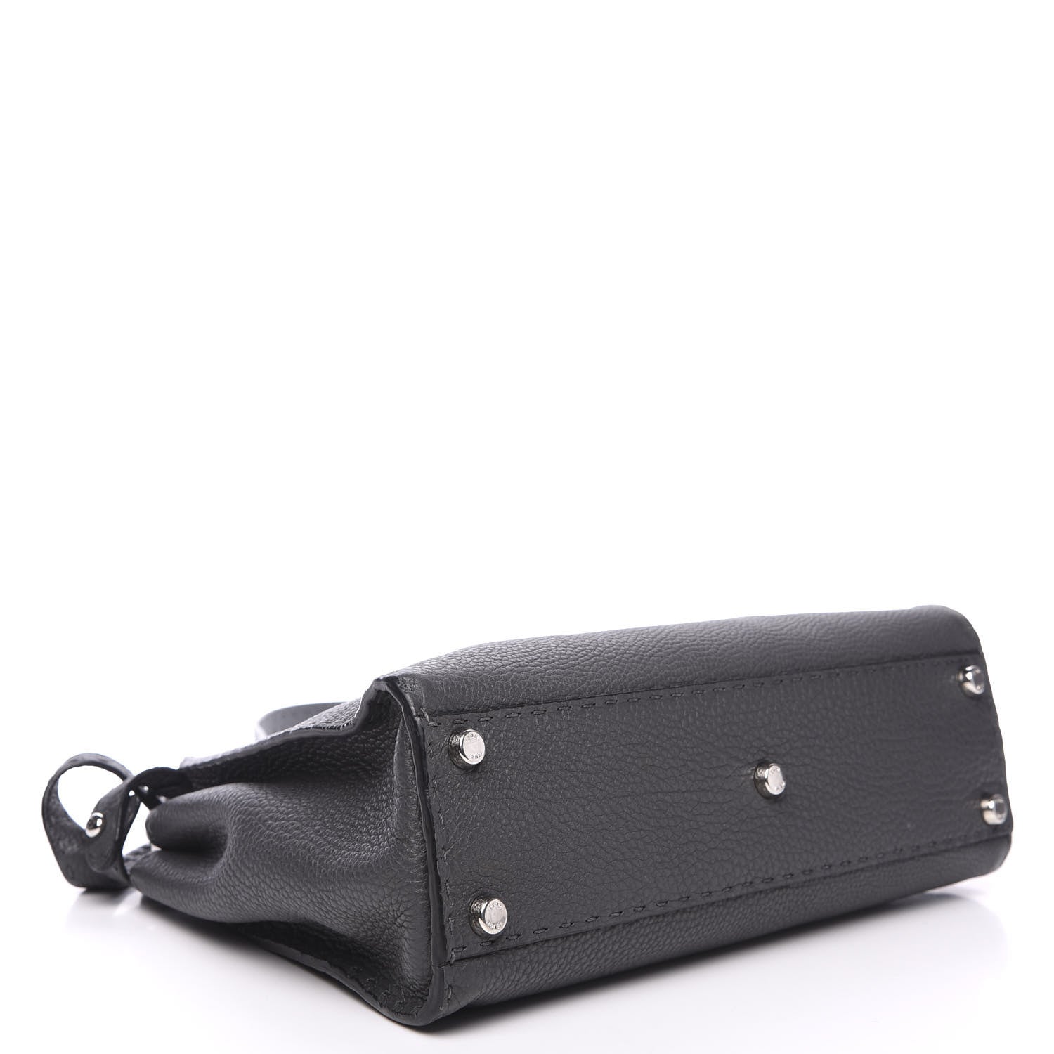 Fendi Cuoio Romano Selleria Bi-Color Medium Peekaboo Iconic Satchel Asfalto Latte 3 of 10
