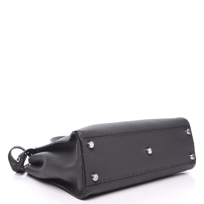 Fendi Cuoio Romano Selleria Bi-Color Medium Peekaboo Iconic Satchel Asfalto Latte 3 of 10