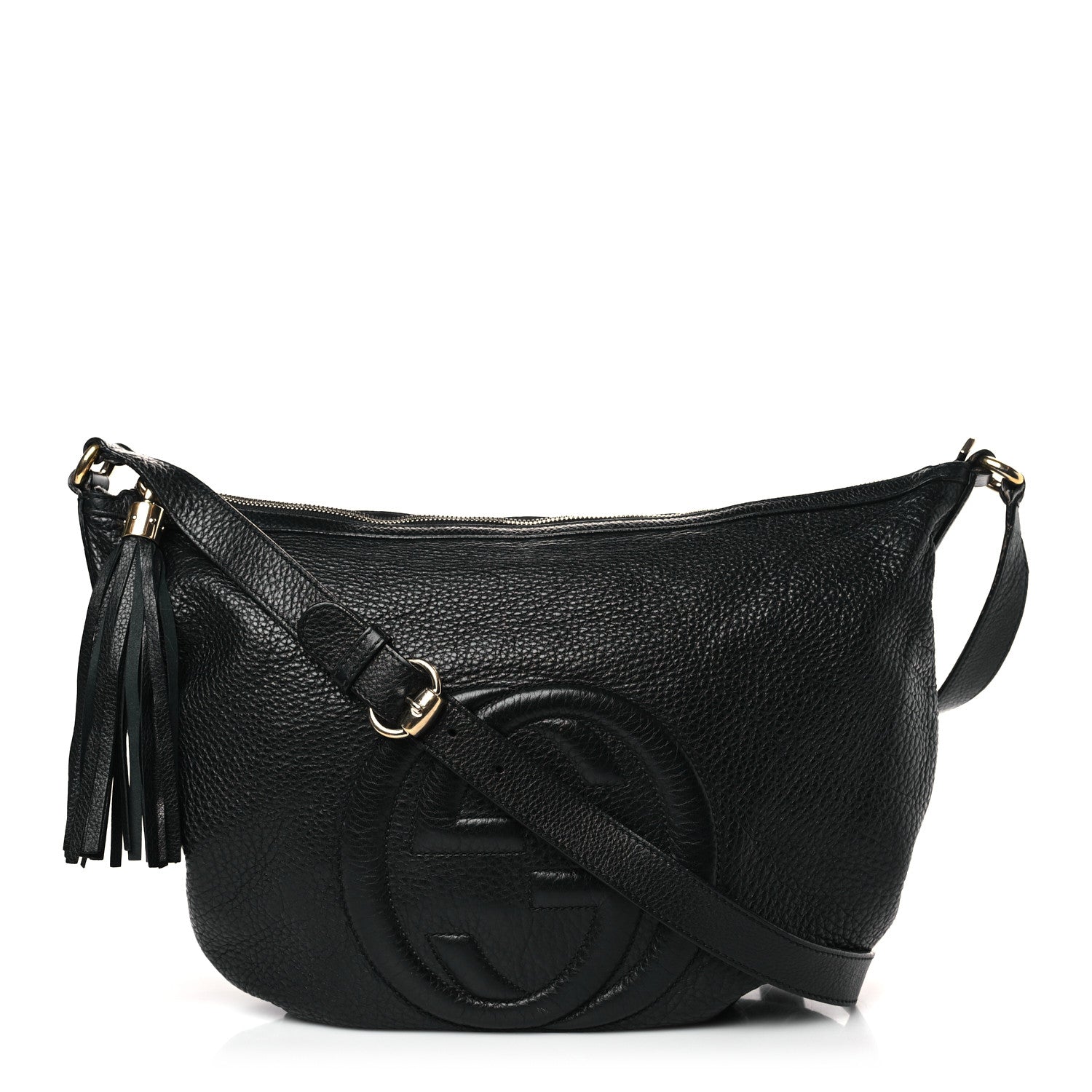 Gucci Pebbled Calfskin Medium Soho Hobo Black 1 of 11