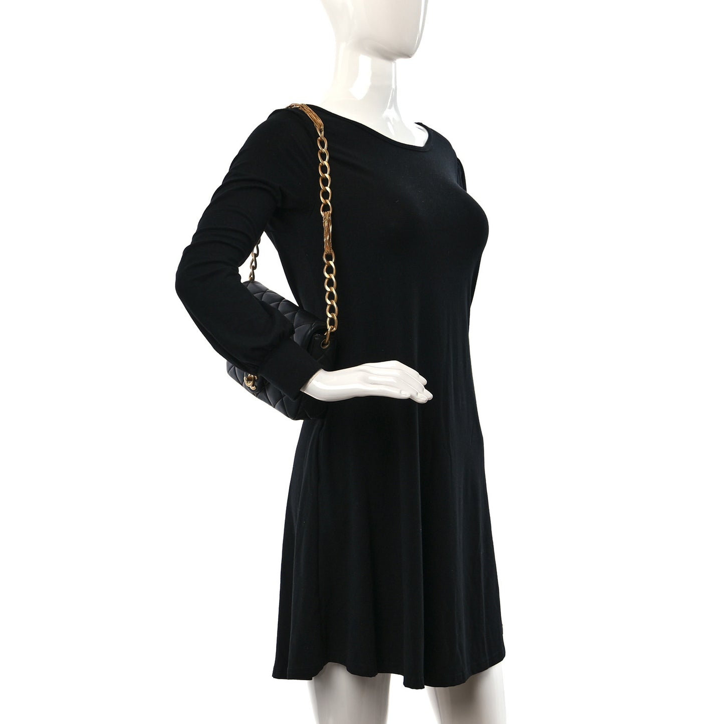 Lambskin Quilted Chain Flap Black