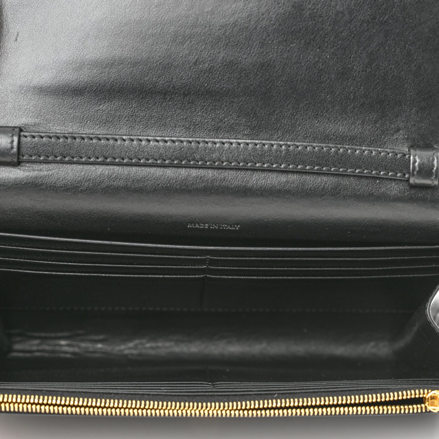 Smooth Calfskin Tassels Wallet On Strap Black