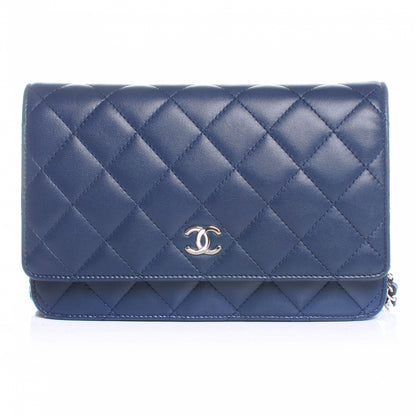 Chanel Lambskin Wallet On Chain WOC Navy 1 of 8