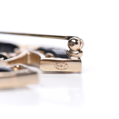 Chanel Lambskin Chain CC Brooch Black Gold 3 of 4