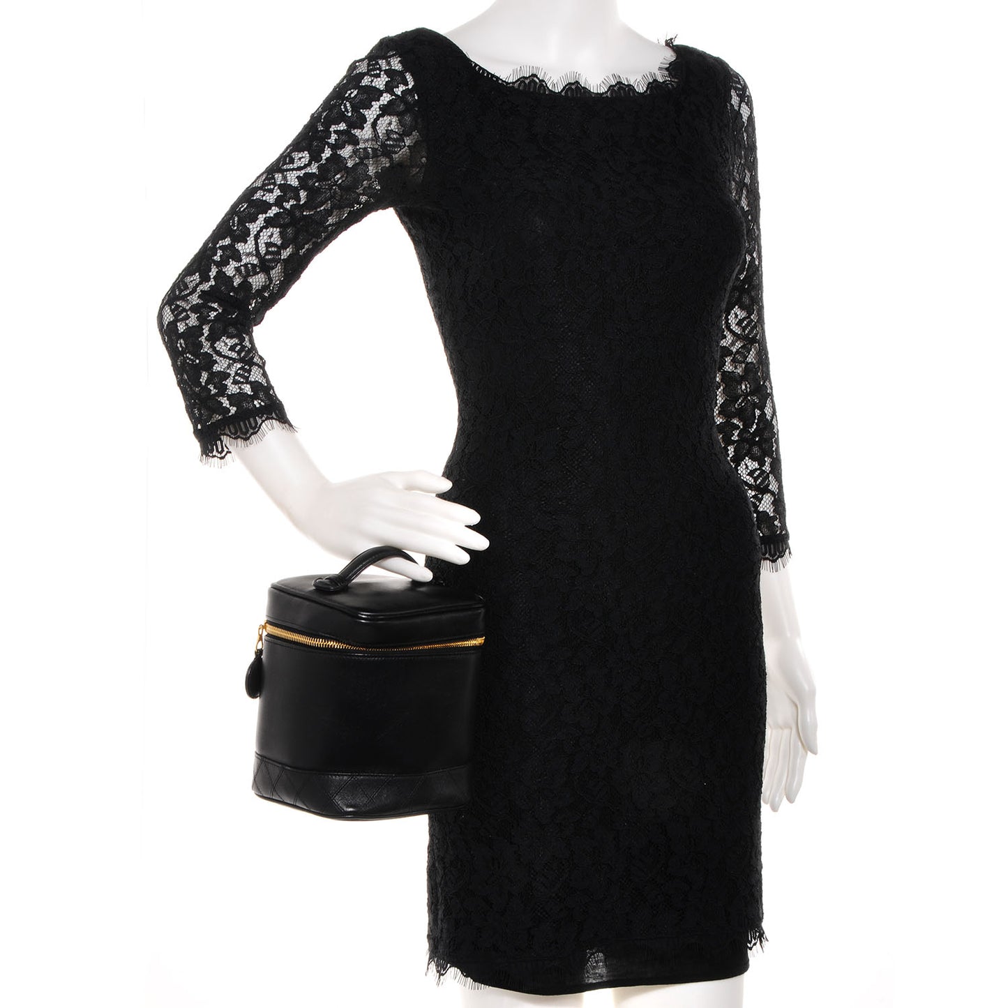 Lambskin Vanity Cosmetic Case Black