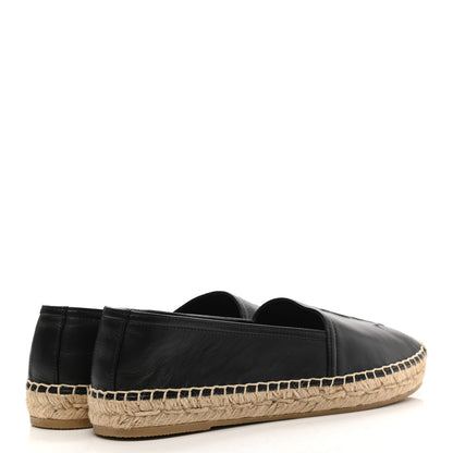 Saint Laurent Lambskin Monogram Espadrilles 37 Black 4 of 10