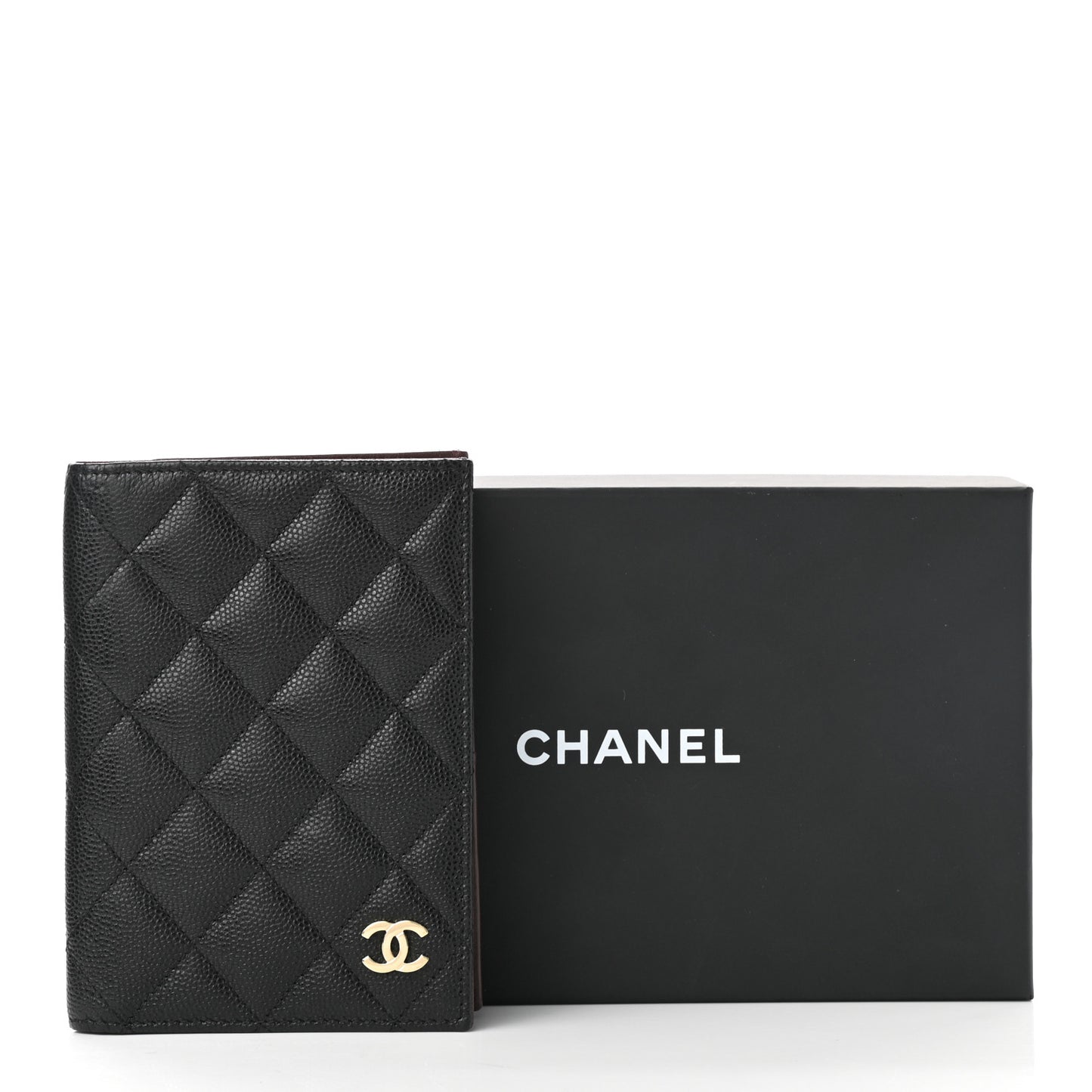 Caviar Quilted Passport Holder Black