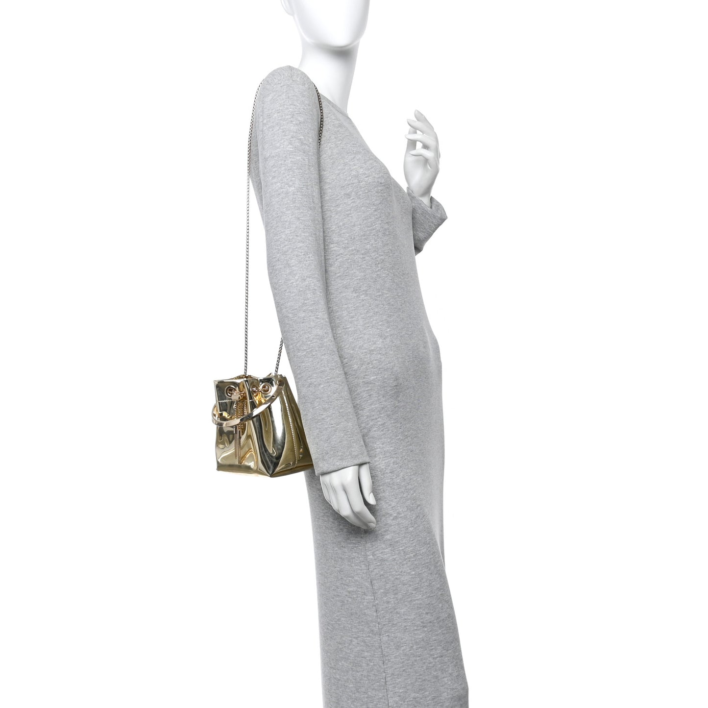 Metallic Patent Bon Bon Bag Gold