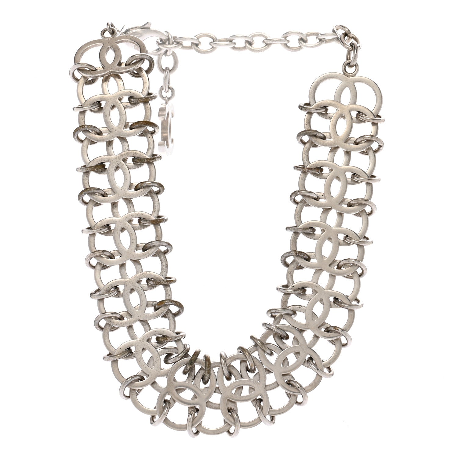 Chanel CC In The Air Choker Necklace Silver 3 of 6