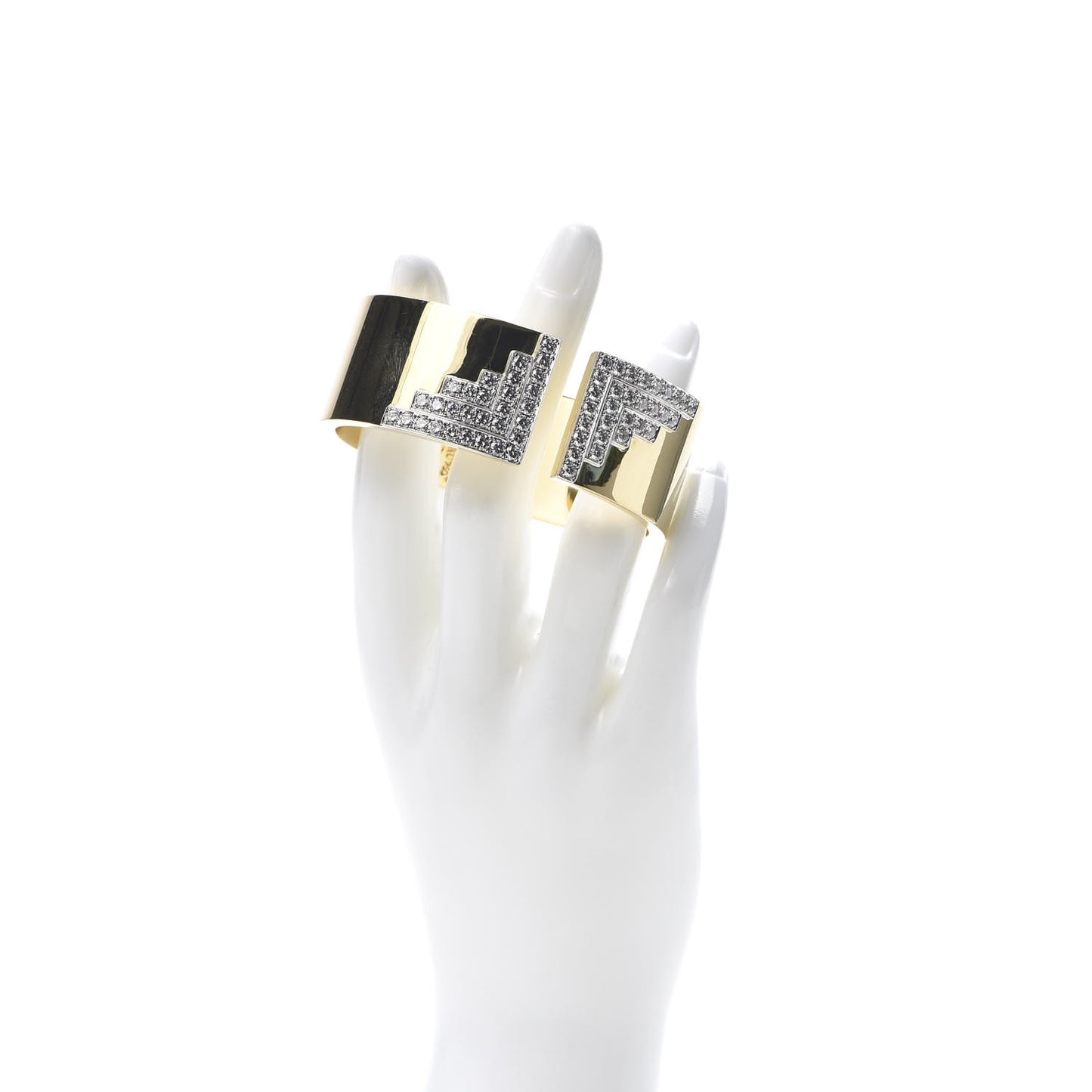 18K Yellow Gold Diamond Out of Retirement Wide Cuff Bracelet