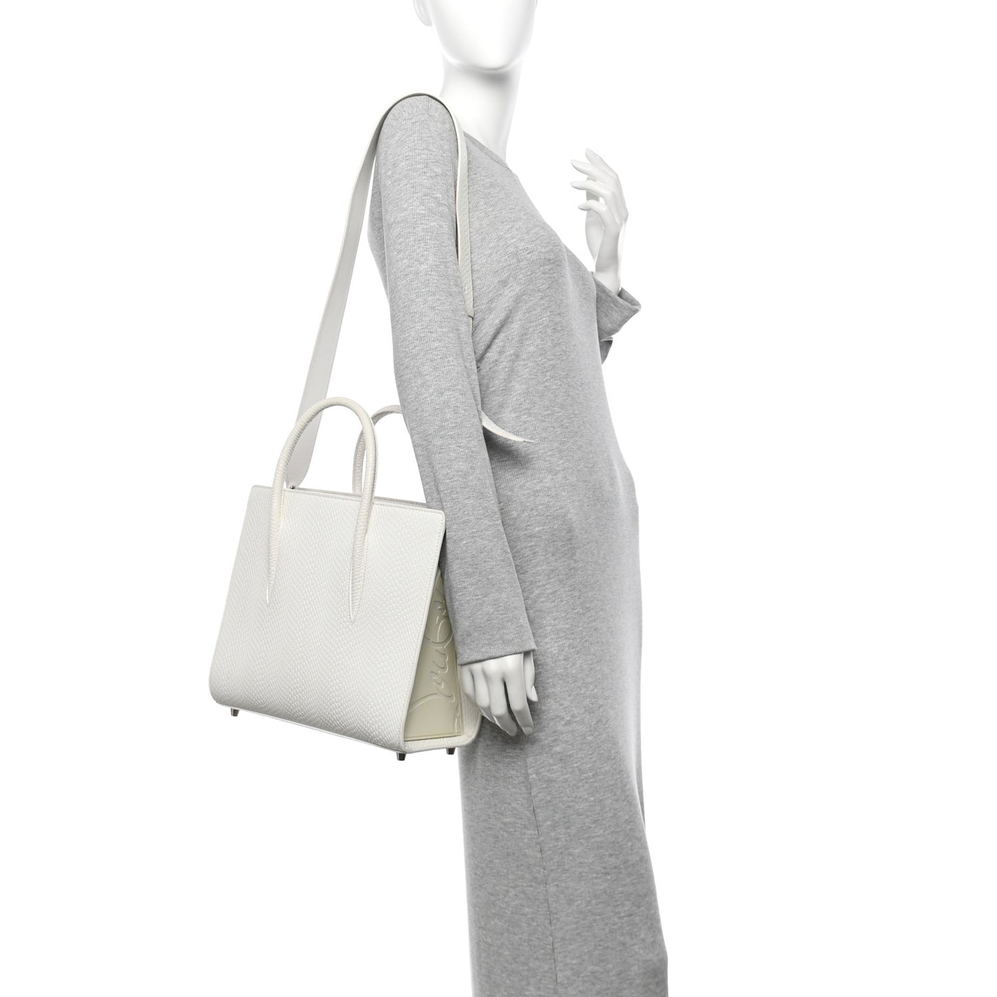 Calfskin Lizard Embossed Medium Paloma White
