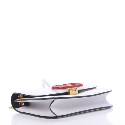 Valentino Garavani Smooth Calfskin Small VLock Shoulder Bag Bianco Ottico Rouge Pur 3 of 8