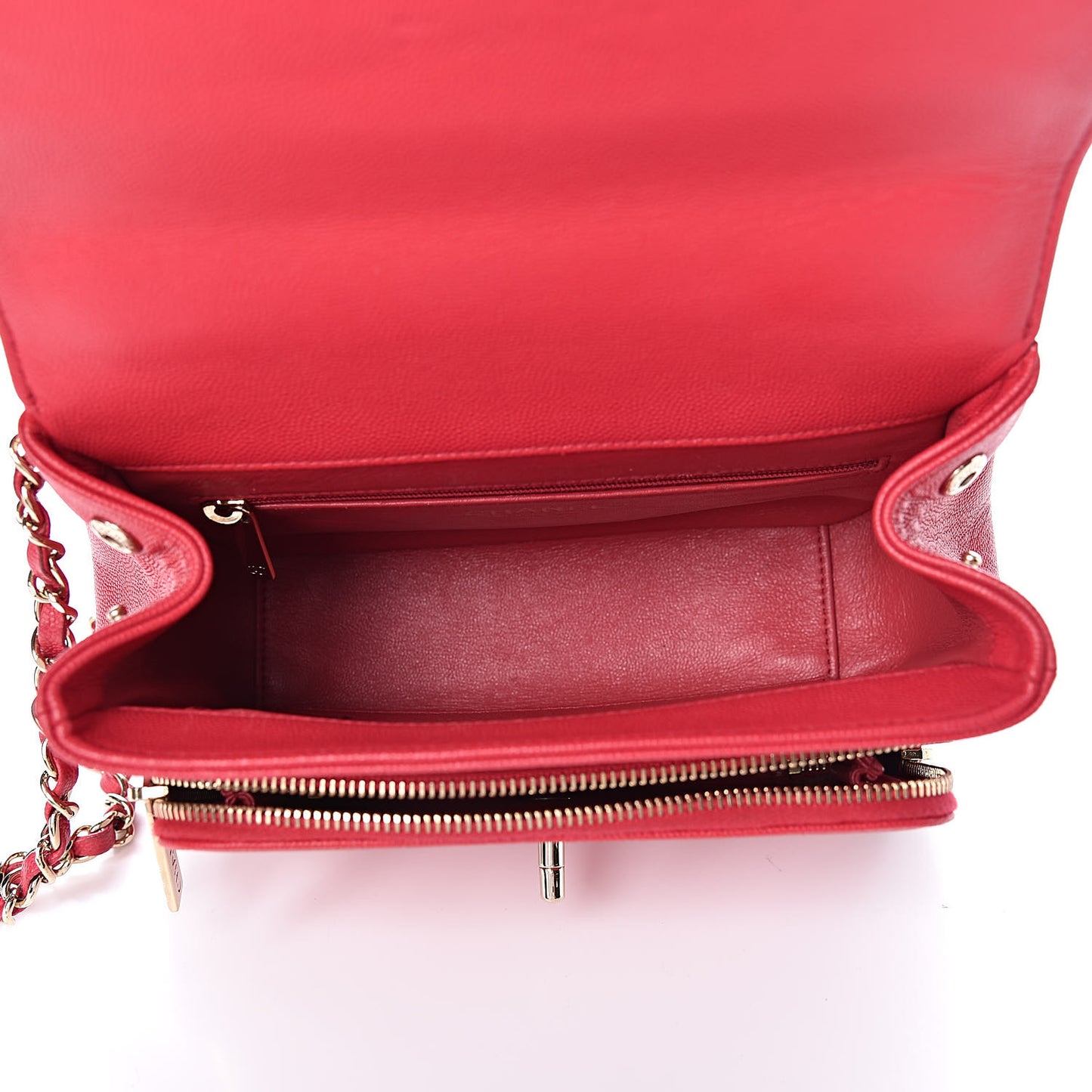 Caviar Quilted Medium Business Affinity Flap Red
