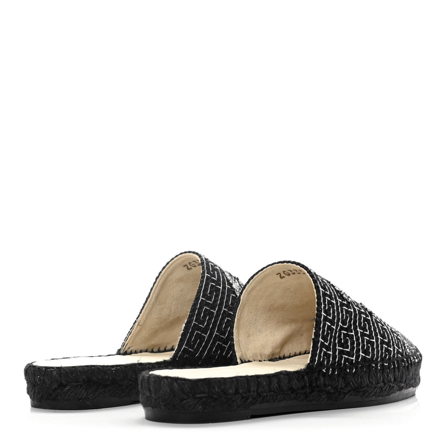 Tweed CC Slip On Espadrilles 37 Black Silver