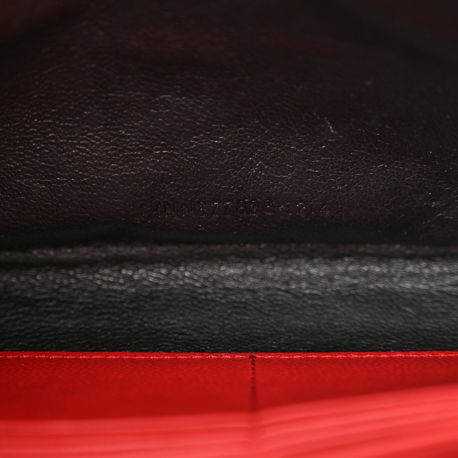 Saint Laurent Grain De Poudre Matelasse Chevron Monogram Chain Wallet Red 6 of 14