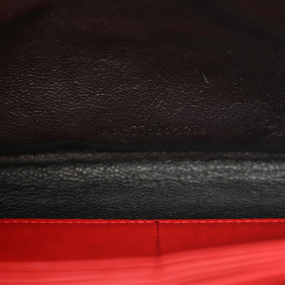 Saint Laurent Grain De Poudre Matelasse Chevron Monogram Chain Wallet Red 6 of 14