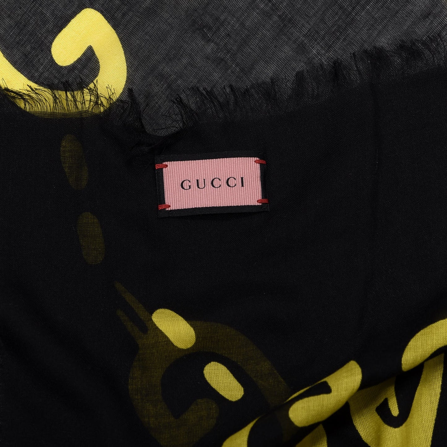 Modal Silk GG Writers Shawl Black Yellow
