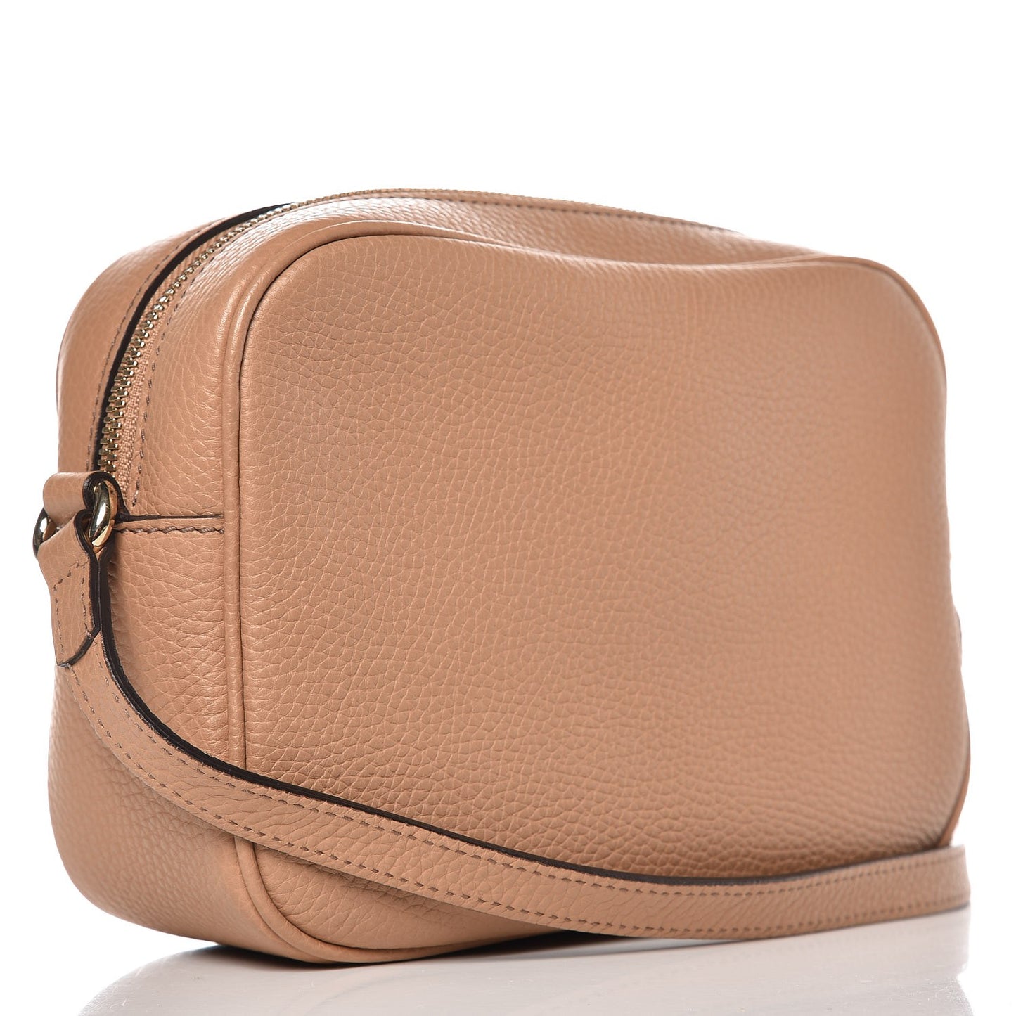 Pebbled Calfskin Small Soho Disco Bag Rose Beige