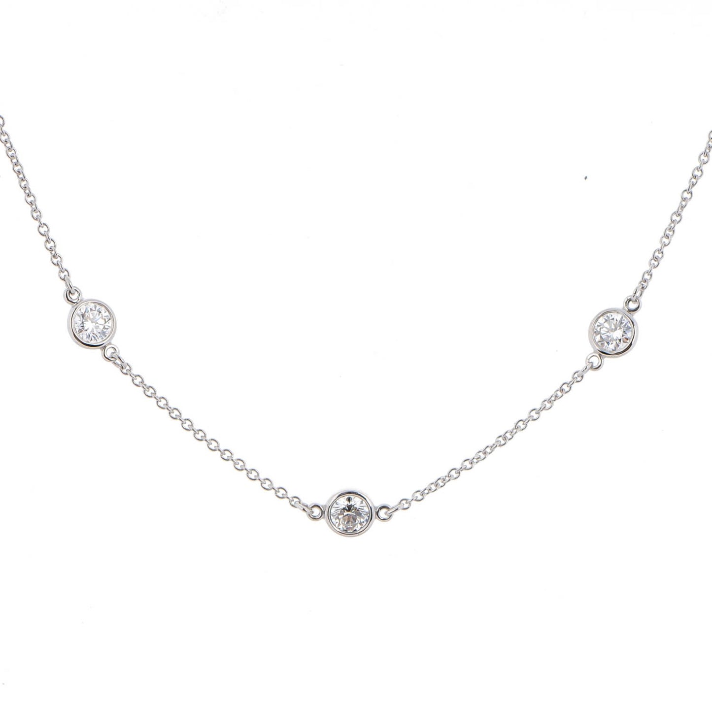 Platinum Diamond .33ctw Elsa Peretti Diamonds by the Yard Station Necklace