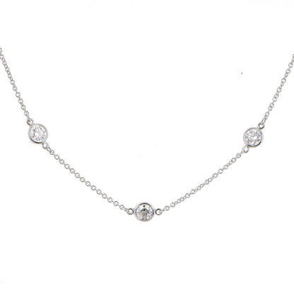 Tiffany Platinum Diamond .33ctw Elsa Peretti Diamonds by the Yard Station Necklace 3 of 6