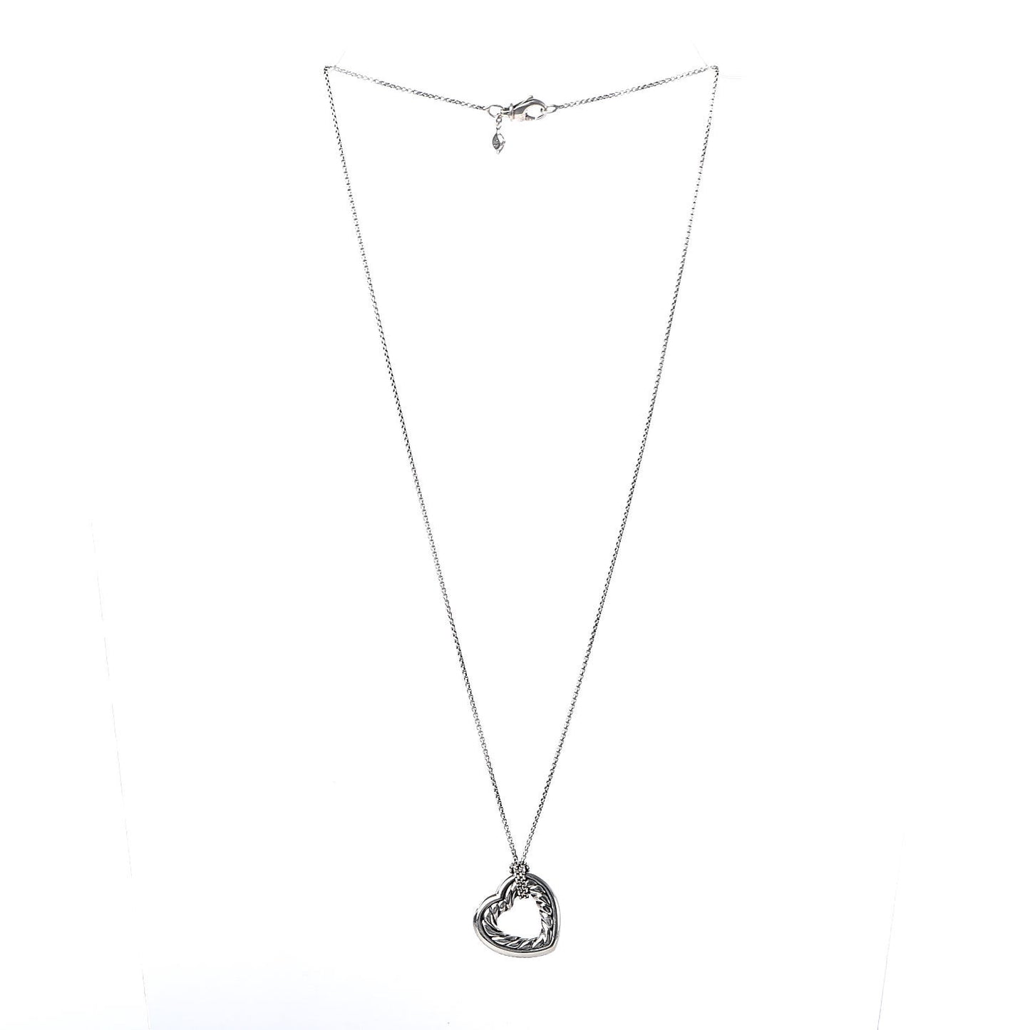 Sterling Silver 18K Yellow Gold Open Heart Cable Necklace