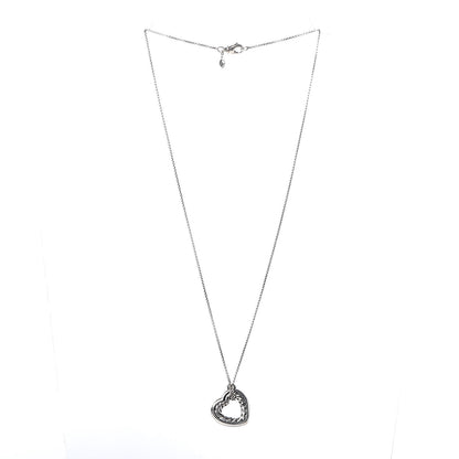 David Yurman Sterling Silver 18K Yellow Gold Open Heart Cable Necklace 3 of 4