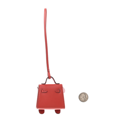 Hermes Tadelakt Chevre Mysore Kelly Quelle Idole Bag Charm Rose Sakura Sanguine Nata Sesame 2 of 5