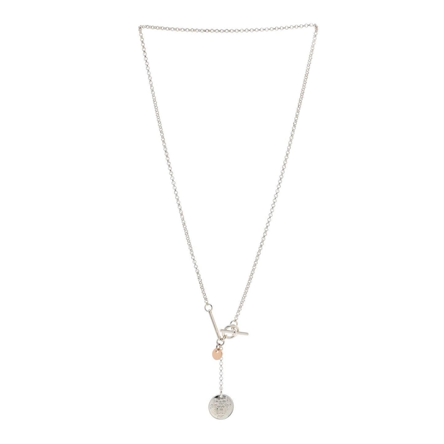 Sterling Silver 18K Rose Gold PM Ex-Libris Pendant Necklace