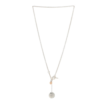 Hermes Sterling Silver 18K Rose Gold PM Ex-Libris Pendant Necklace 3 of 5