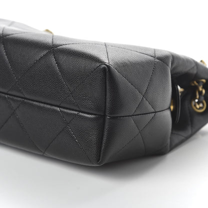 Chanel Caviar Quilted Large A Real Catch Shopping Bag Black 7 of 11