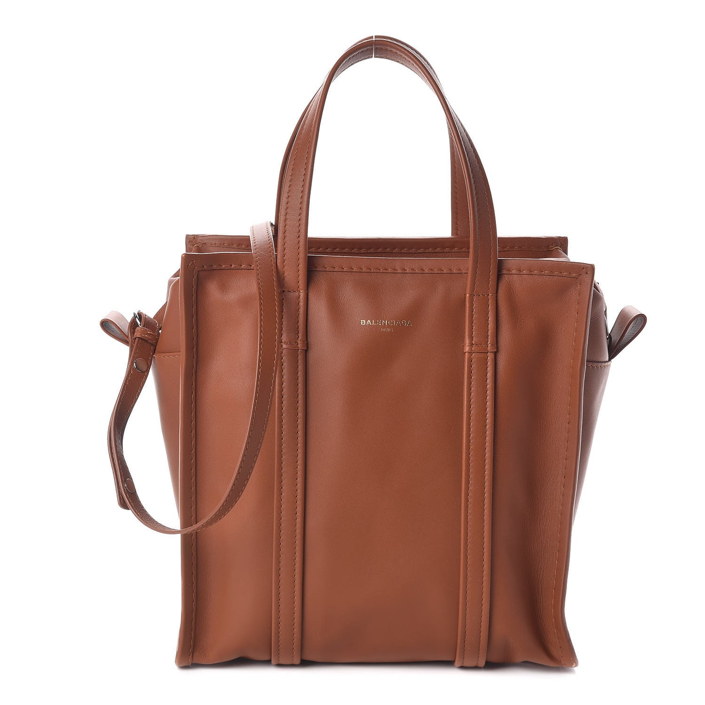 Agneau S Bazar Shopper Tote Marron Fauve