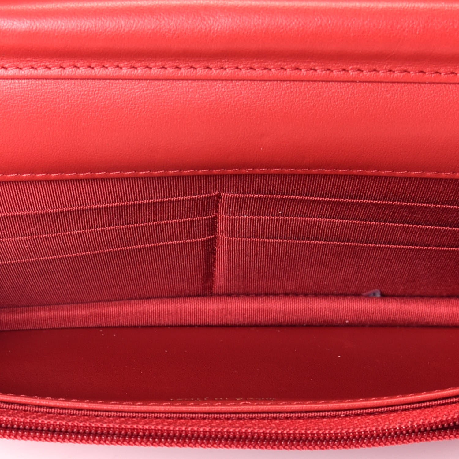 Chanel Caviar Quilted Boy Wallet On Chain WOC Red 5 of 10