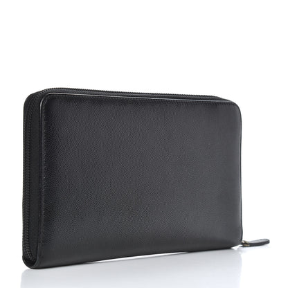 Chanel Caviar Large Sevruga Zip Around Organizer Wallet Black 3 of 8