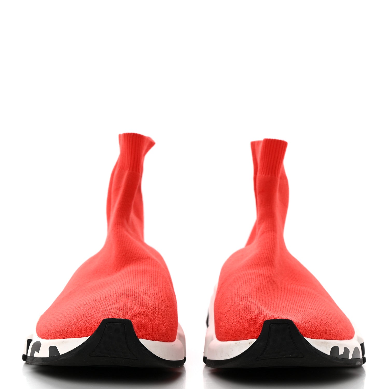 Balenciaga Neoprene Knit Mens Speed Graffiti Sneakers 43 Red White Black 2 of 14