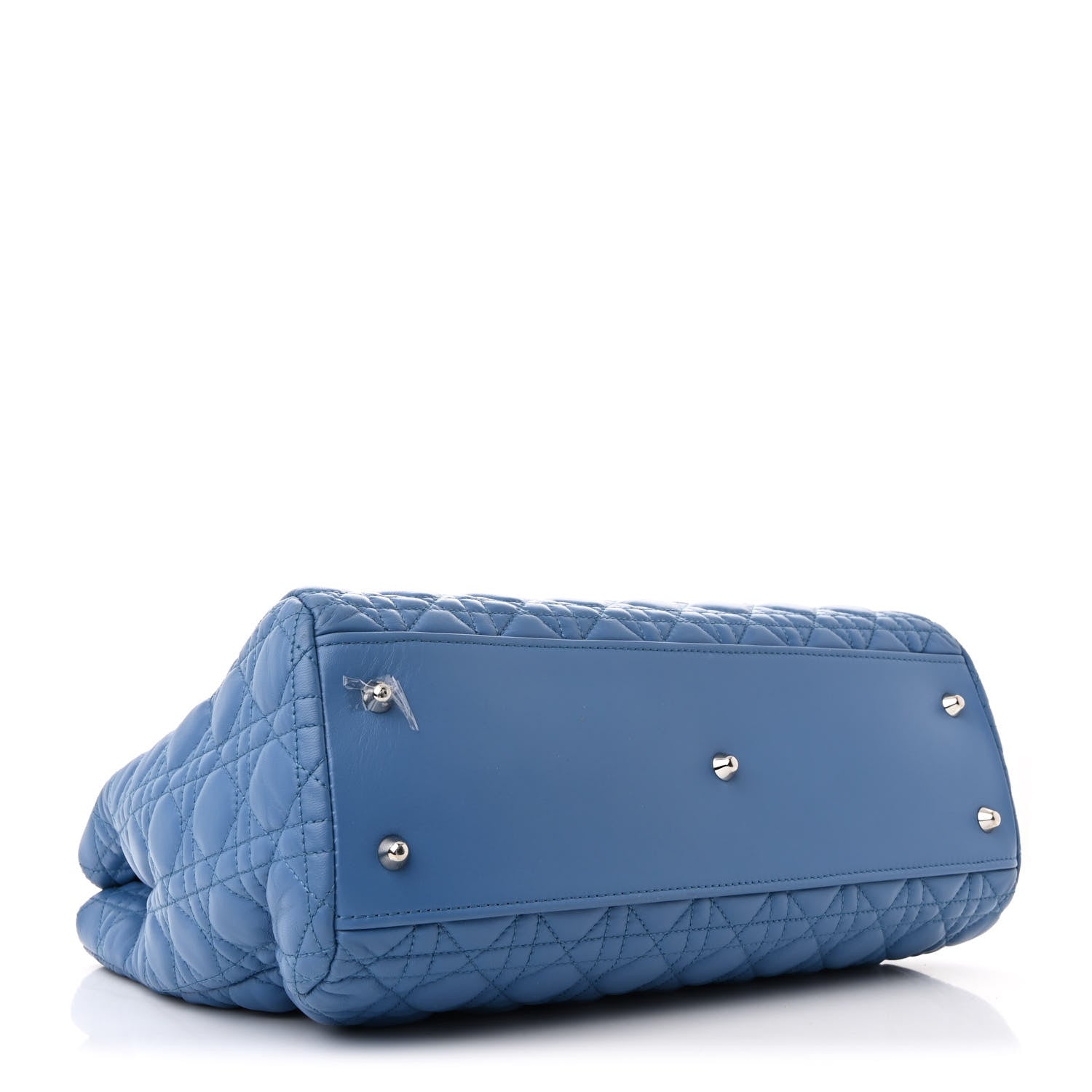 Christian Dior Lambskin Cannage Large Dior Soft Shopping Tote Blue 4 of 12