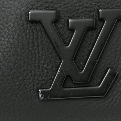 Louis Vuitton Grained Calfskin Aerogram Keepall Bandouliere 40 Black 9 of 16