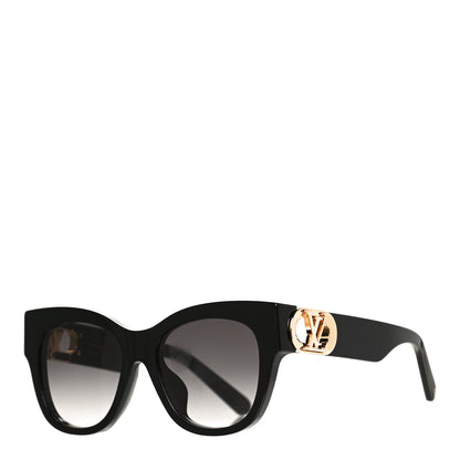 Louis Vuitton Acetate LV Link Square Sunglasses Z1478E Black 1 of 8