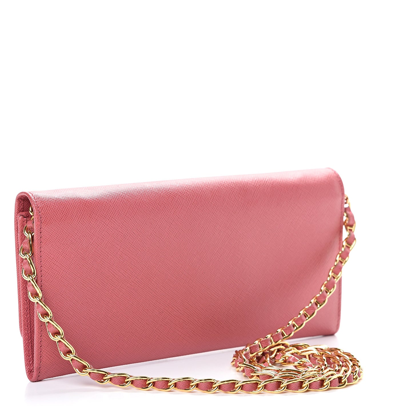 Saffiano Metal Oro Chain Wallet Peonia