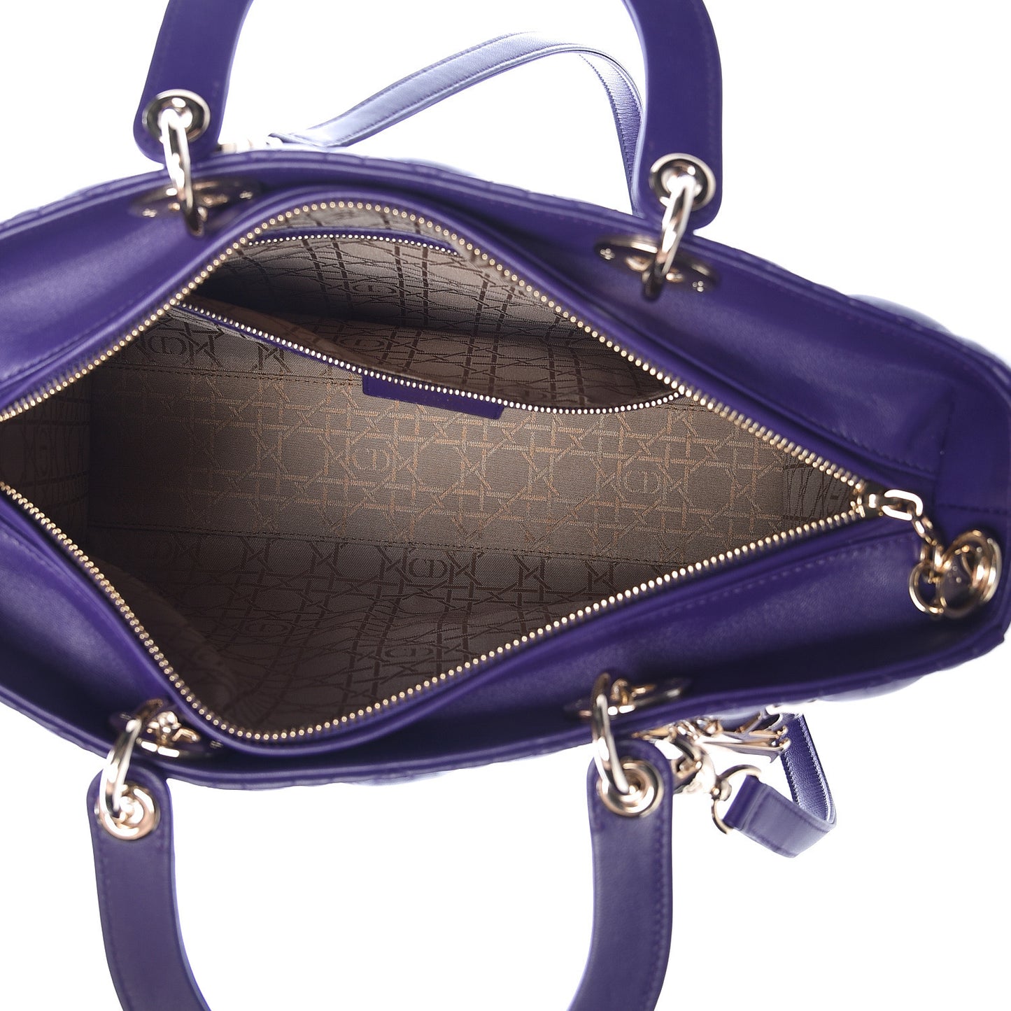 Lambskin Cannage Large Lady Dior Purple