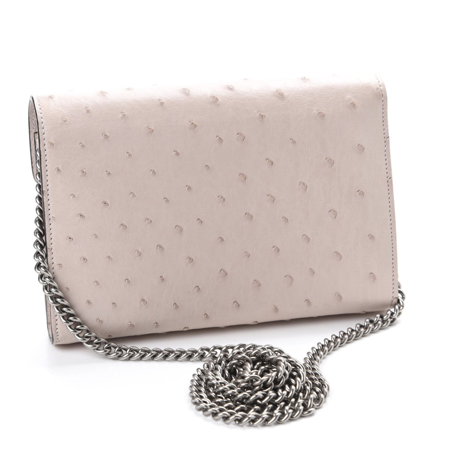 Ostrich Mini Dionysus Chain Wallet Pink