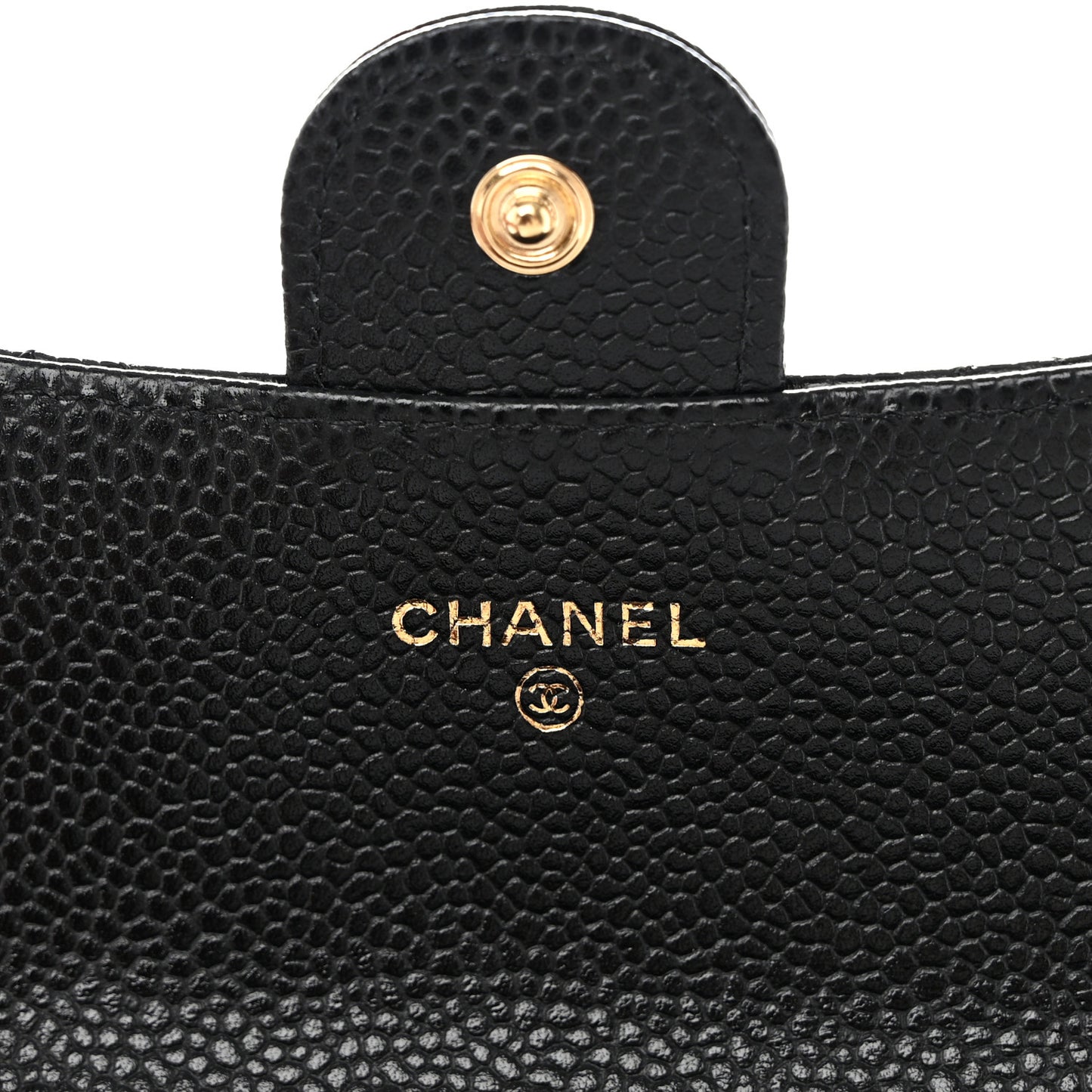 Caviar Quilted Large Gusset Flap Wallet Black