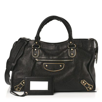Balenciaga Chevre Gold Metallic Edge Hardware City Black 1 of 8