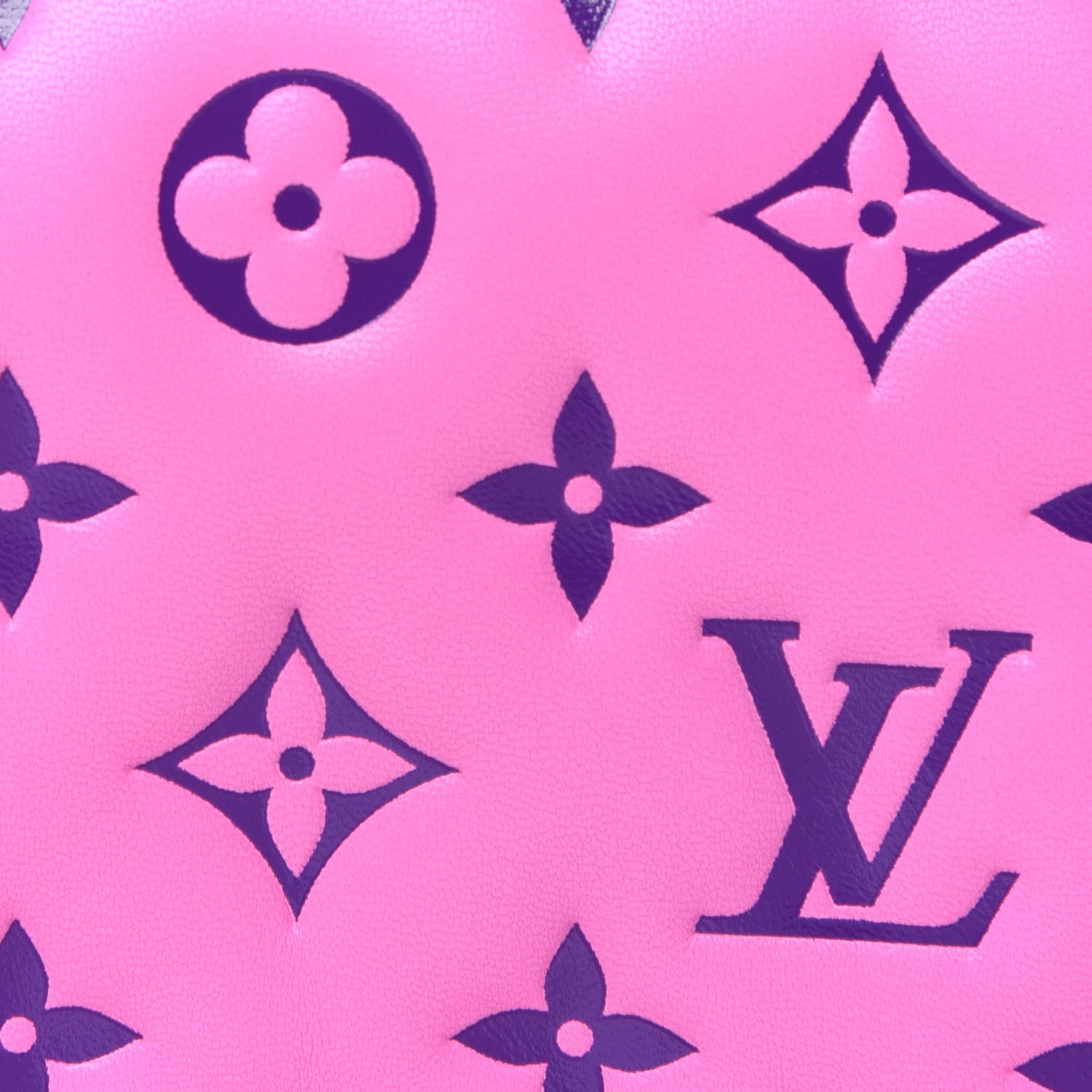 Louis Vuitton Lambskin Embossed Monogram Vuittamins Pochette Coussin Rose Violet 8 of 14