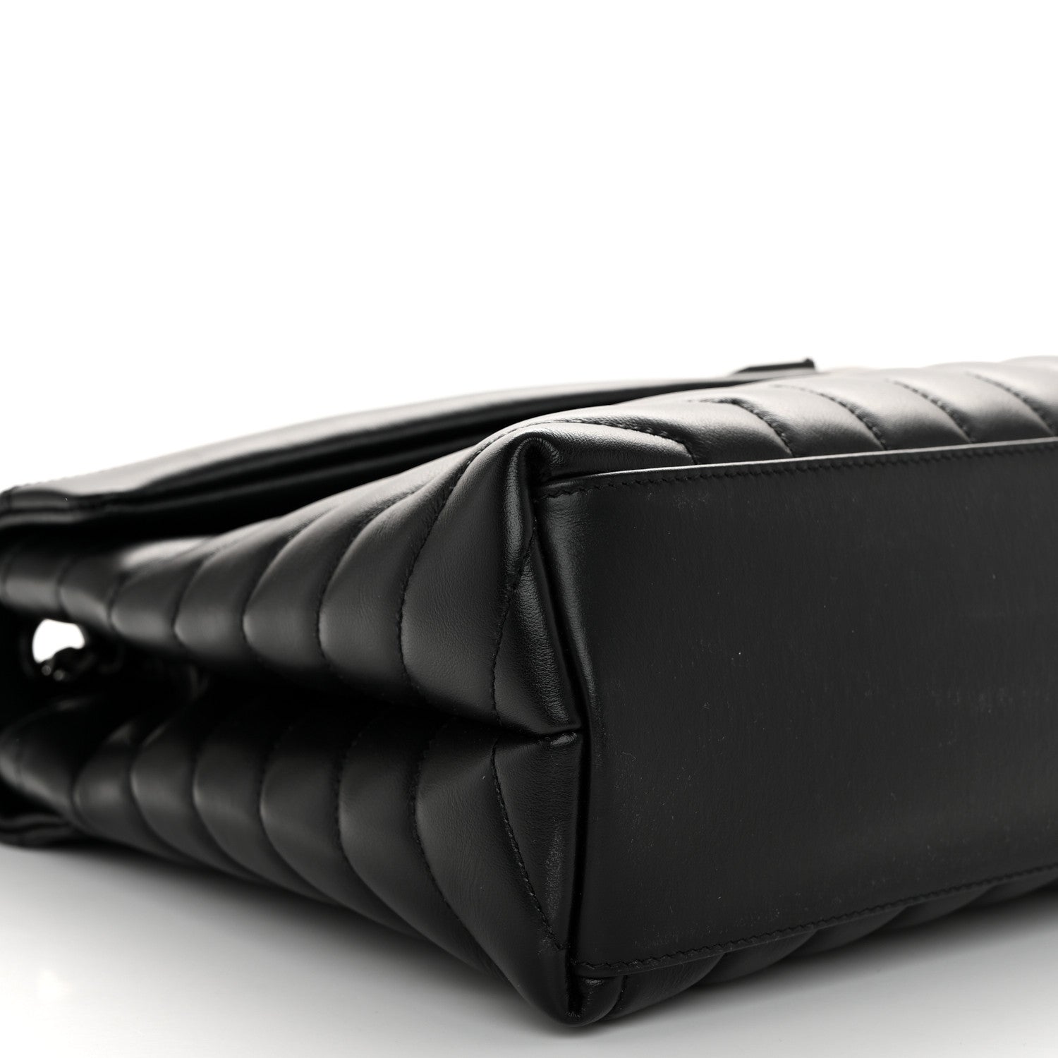 Saint Laurent Calfskin Y Quilted Monogram Monochrome Medium Loulou Chain Satchel Black 9 of 11