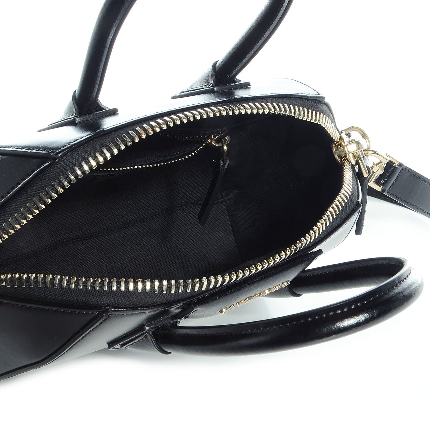 Shiny Lord Calfskin Mini Antigona Black