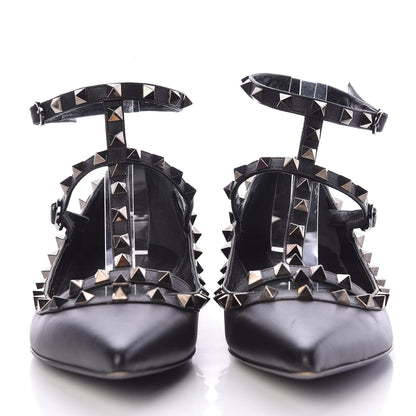 Valentino Garavani Nappa Rockstud Cage Ballerina Flats 38 Black 2 of 7