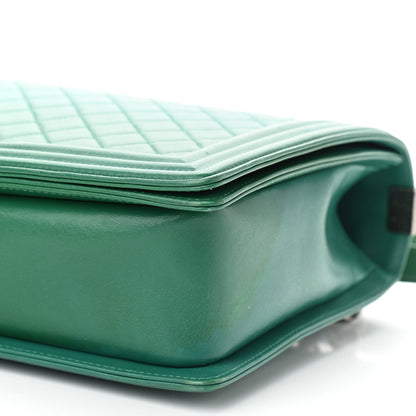 Chanel Lambskin Quilted Large Boy Flap Green 10 of 16