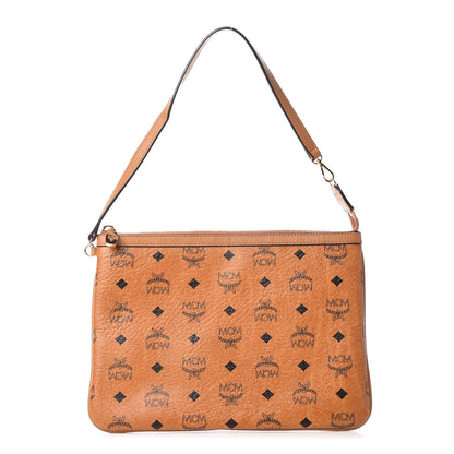 MCM Visetos Liz Shopper Tote Pouch Cognac 1 of 10